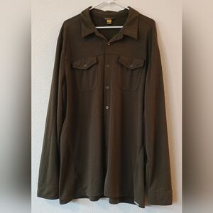 Eddie Bauer Men's Green Long Sleeve Button Shirt Tall 2XL